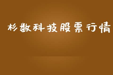 杉数科技股票行情_https://www.qdlswl.com_股票_第1张