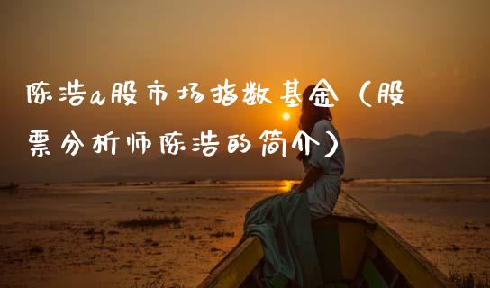 陈浩a股市场指数基金（股票分析师陈浩的简介）_https://www.qdlswl.com_基金_第1张