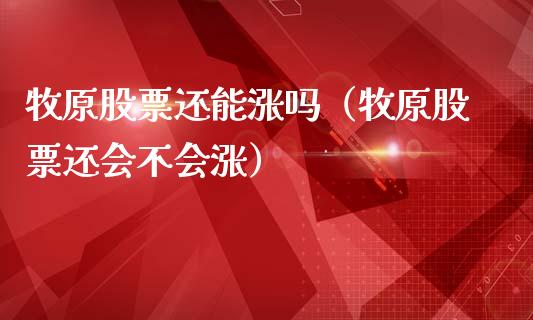 牧原股票还能涨吗（牧原股票还会不会涨）_https://www.qdlswl.com_外盘_第1张