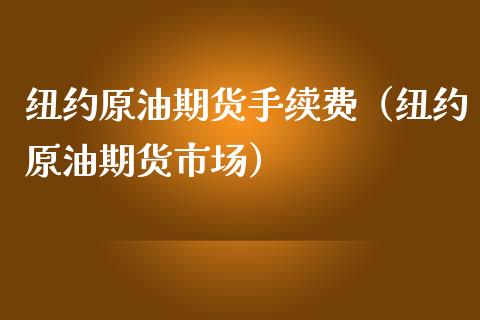 纽约原油期货手续费（纽约原油期货市场）_https://www.qdlswl.com_期货_第1张