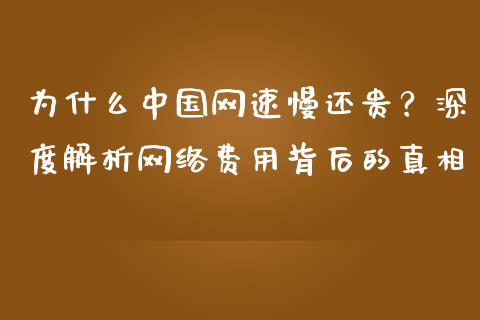 为什么中国网速慢还贵？深度解析网络费用背后的真相_https://www.qdlswl.com_基金_第1张