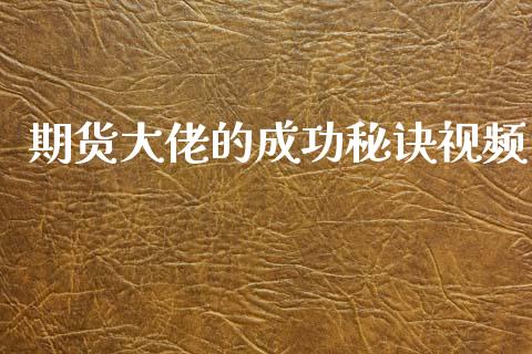 期货大佬的成功秘诀视频_https://www.qdlswl.com_股指_第1张