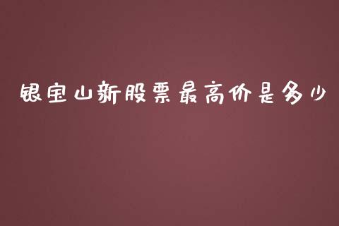 银宝山新股票最高价是多少_https://www.qdlswl.com_外盘_第1张