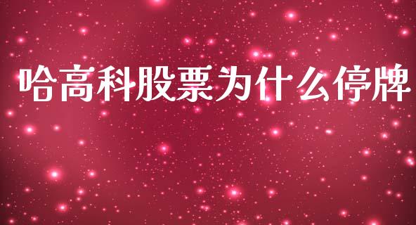 哈高科股票为什么停牌_https://www.qdlswl.com_内盘_第1张