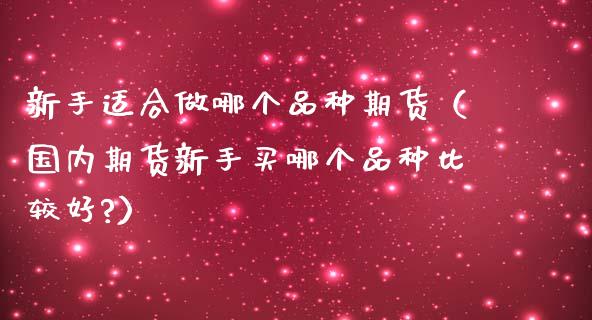 新手适合做哪个品种期货（国内期货新手买哪个品种比较好?）_https://www.qdlswl.com_基金_第1张