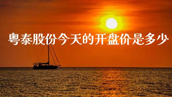粤泰股份今天的开盘价是多少_https://www.qdlswl.com_基金_第1张