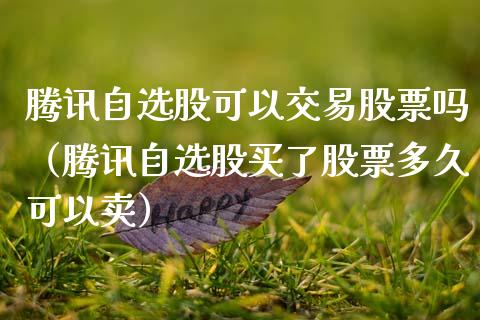 腾讯自选股可以交易股票吗（腾讯自选股买了股票多久可以卖）_https://www.qdlswl.com_内盘_第1张