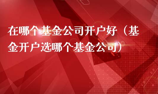 在哪个基金公司开户好（基金开户选哪个基金公司）_https://www.qdlswl.com_理财_第1张