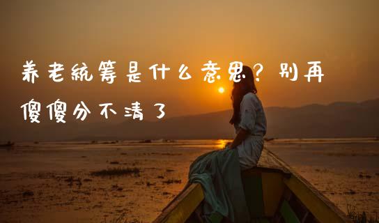 养老统筹是什么意思？别再傻傻分不清了_https://www.qdlswl.com_理财_第1张