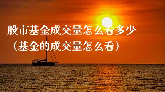 股市基金成交量怎么看多少（基金的成交量怎么看）_https://www.qdlswl.com_理财_第1张
