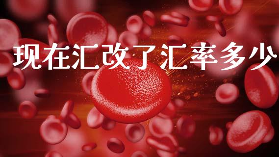 现在汇改了汇率多少_https://www.qdlswl.com_基金_第1张