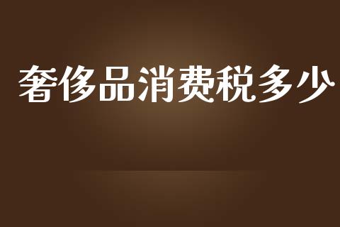 奢侈品消费税多少_https://www.qdlswl.com_外盘_第1张