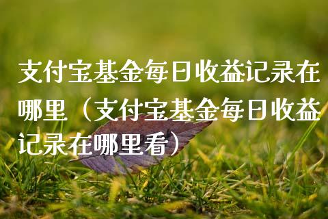 支付宝基金每日收益记录在哪里（支付宝基金每日收益记录在哪里看）_https://www.qdlswl.com_理财_第1张