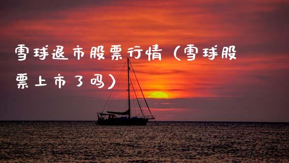 雪球退市股票行情（雪球股票上市了吗）_https://www.qdlswl.com_外盘_第1张