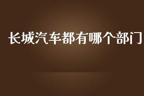 长城汽车都有哪个部门_https://www.qdlswl.com_基金_第1张