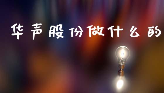 华声股份做什么的_https://www.qdlswl.com_基金_第1张