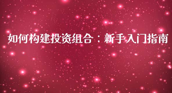 如何构建投资组合：新手入门指南_https://www.qdlswl.com_理财_第1张