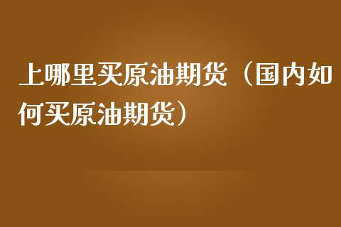 上哪里买原油期货（国内如何买原油期货）_https://www.qdlswl.com_期货_第1张