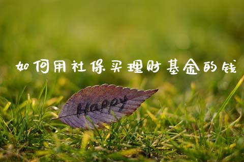 如何用社保买理财基金的钱_https://www.qdlswl.com_基金_第1张