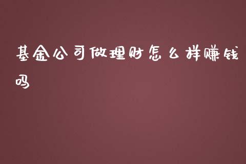 基金公司做理财怎么样赚钱吗_https://www.qdlswl.com_基金_第1张