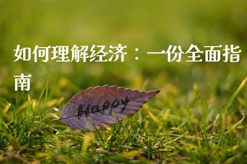 如何理解经济：一份全面指南_https://www.qdlswl.com_外盘_第1张