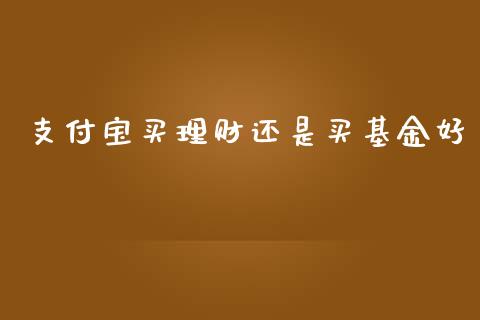 支付宝买理财还是买基金好_https://www.qdlswl.com_理财_第1张