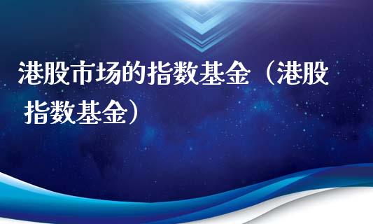 港股市场的指数基金（港股 指数基金）_https://www.qdlswl.com_理财_第1张