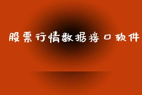 股票行情数据接口软件_https://www.qdlswl.com_股票_第1张