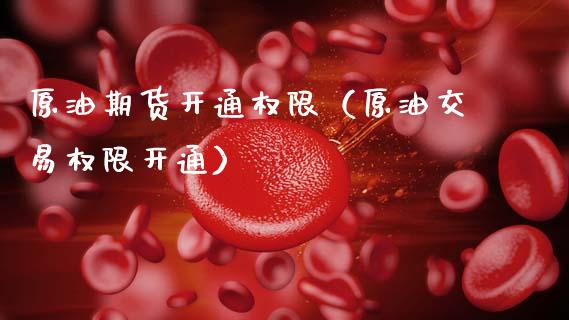 原油期货开通权限（原油交易权限开通）_https://www.qdlswl.com_期货_第1张