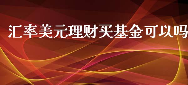 汇率美元理财买基金可以吗_https://www.qdlswl.com_理财_第1张