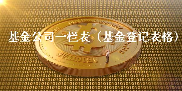 基金公司一栏表（基金登记表格）_https://www.qdlswl.com_理财_第1张
