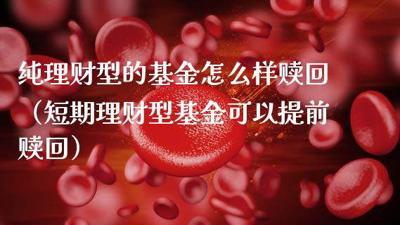 纯理财型的基金怎么样赎回（短期理财型基金可以提前赎回）_https://www.qdlswl.com_理财_第1张