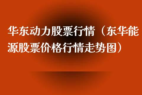 华东动力股票行情（东华能源股票价格行情走势图）_https://www.qdlswl.com_外盘_第1张