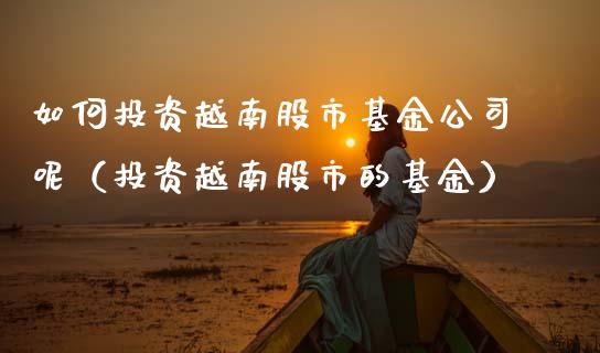 如何投资越南股市基金公司呢（投资越南股市的基金）_https://www.qdlswl.com_理财_第1张