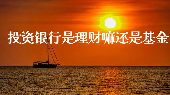 投资银行是理财嘛还是基金_https://www.qdlswl.com_理财_第1张
