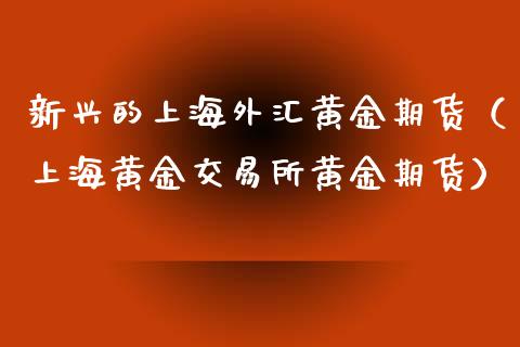 新兴的上海外汇黄金期货（上海黄金交易所黄金期货）_https://www.qdlswl.com_股指_第1张