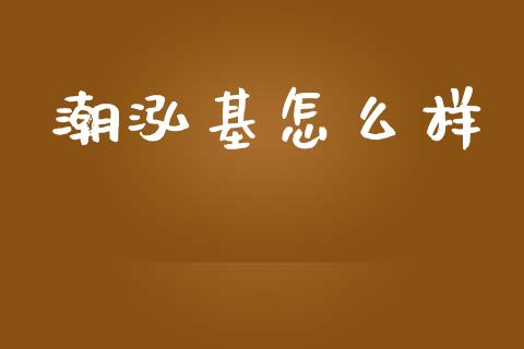 潮泓基怎么样_https://www.qdlswl.com_股票_第1张