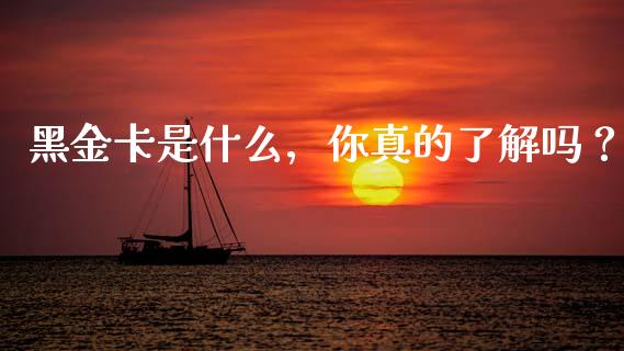 黑金卡是什么，你真的了解吗？_https://www.qdlswl.com_内盘_第1张