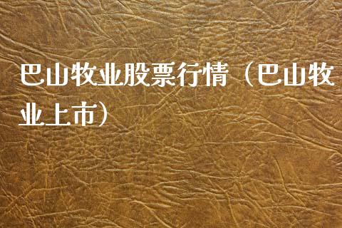 巴山牧业股票行情（巴山牧业上市）_https://www.qdlswl.com_外盘_第1张