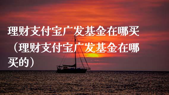 理财支付宝广发基金在哪买（理财支付宝广发基金在哪买的）_https://www.qdlswl.com_理财_第1张