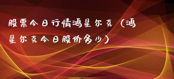 股票今日行情鸿星尔克（鸿星尔克今日股价多少）_https://www.qdlswl.com_股票_第1张