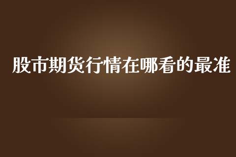 股市期货行情在哪看的最准_https://www.qdlswl.com_股指_第1张