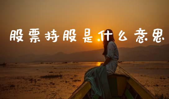 股票持股是什么意思_https://www.qdlswl.com_股指_第1张