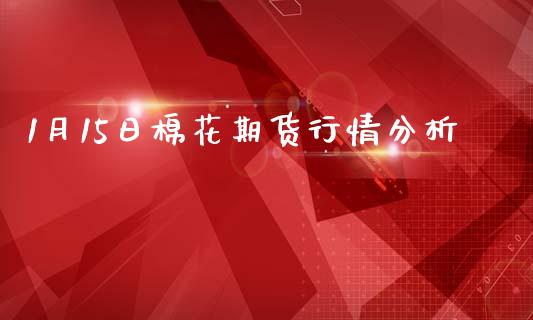 1月15日棉花期货行情分析_https://www.qdlswl.com_股指_第1张
