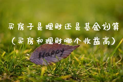 买房子是理财还是基金划算（买房和理财哪个收益高）_https://www.qdlswl.com_基金_第1张