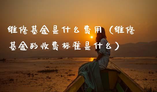 维修基金是什么费用（维修基金的收费标准是什么）_https://www.qdlswl.com_理财_第1张