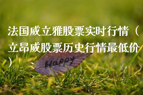 法国威立雅股票实时行情（立昂威股票历史行情最低价）_https://www.qdlswl.com_内盘_第1张