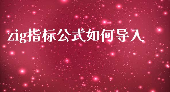 zig指标公式如何导入_https://www.qdlswl.com_直播_第1张