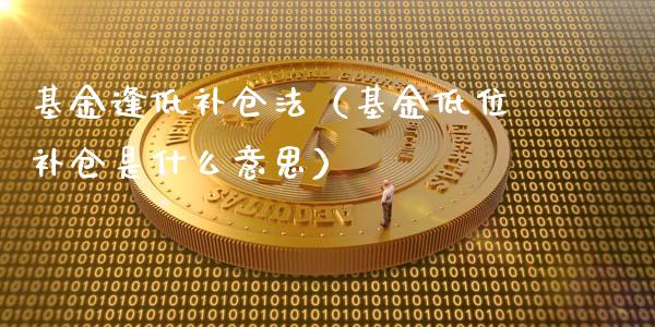 基金逢低补仓法（基金低位补仓是什么意思）_https://www.qdlswl.com_基金_第1张