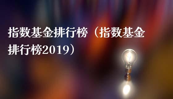 指数基金排行榜（指数基金排行榜2019）_https://www.qdlswl.com_理财_第1张